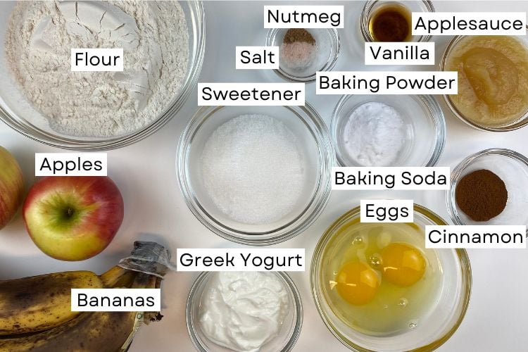 Apple banana muffins ingredients | Healthy Foodie Girl Apple banana muffins ingredients