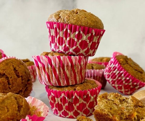 Healthy Banana Carrot Muffins.