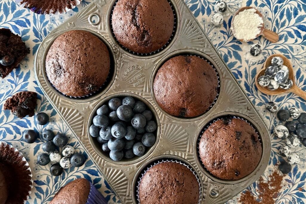 Chocolate Blueberry Muffins