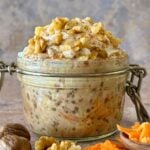 Carrot Cake Overnight Oats in a jar.