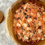 Healthy Carrot Raisin Salad in a bowl.