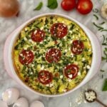Cottage Cheese Quiche in a baking dish.