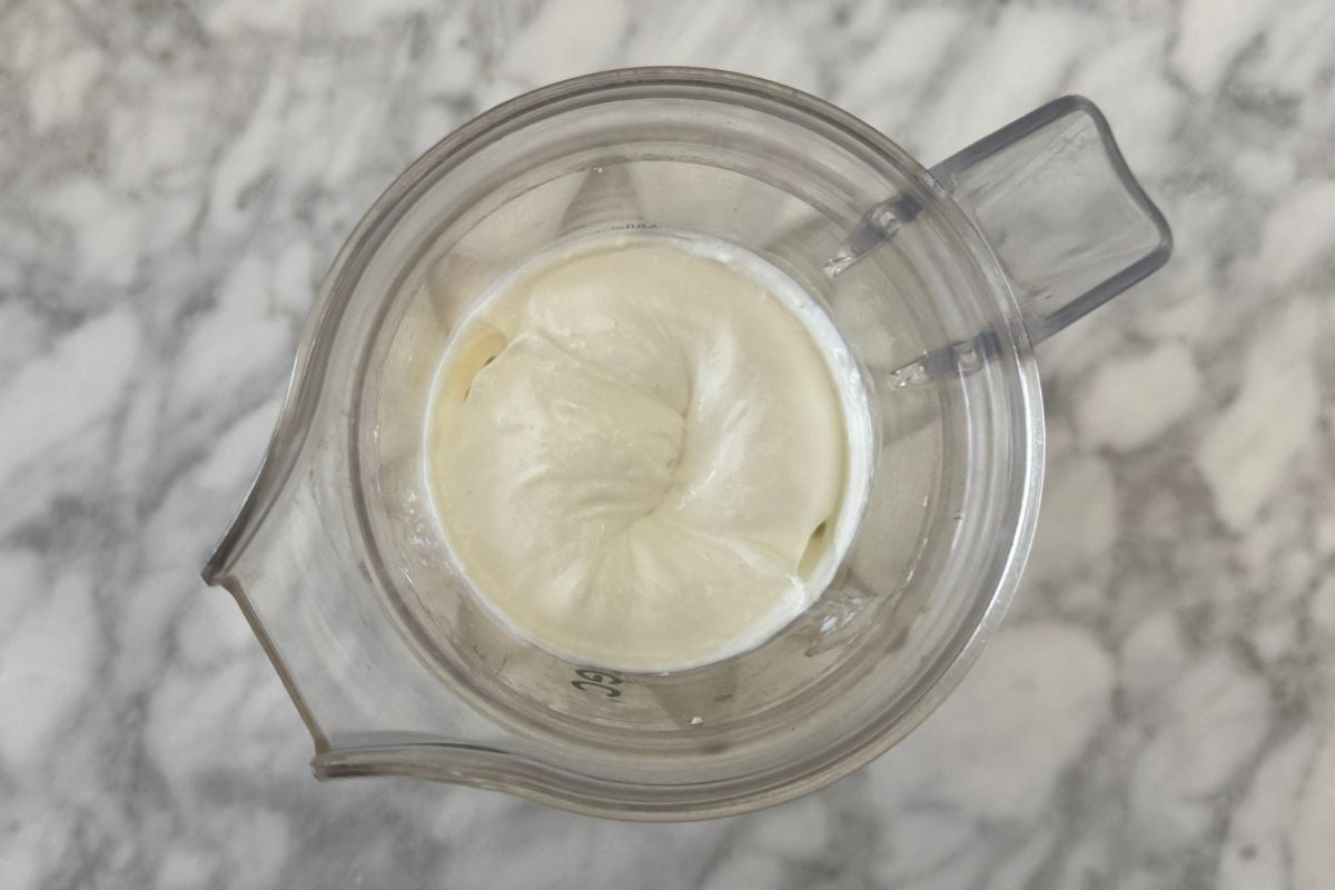 Whipped cottage cheese in a blender for mashed potatoes.
