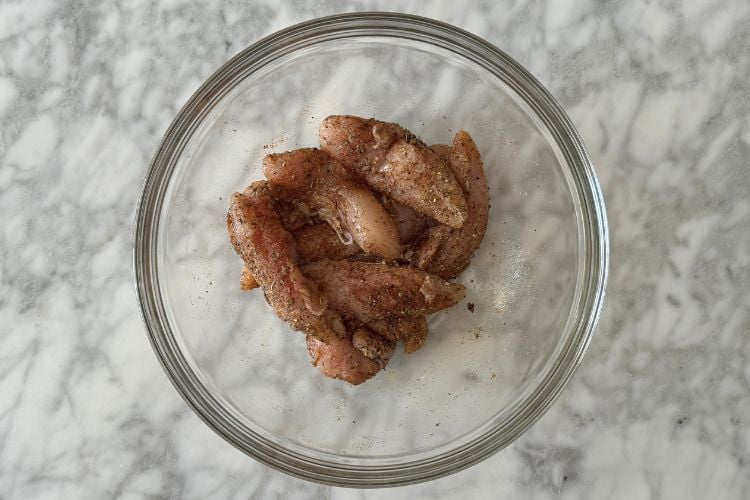 Chicken tenders coated in seasonings | Healthy Foodie Girl Chicken tenders coated in seasonings