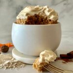 Healthy Carrot Cake Mug Cake In a Bowl.