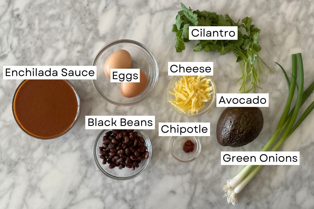 Ingredients for enchilada egg skillet | Healthy Foodie Girl Ingredients for enchilada egg skillet
