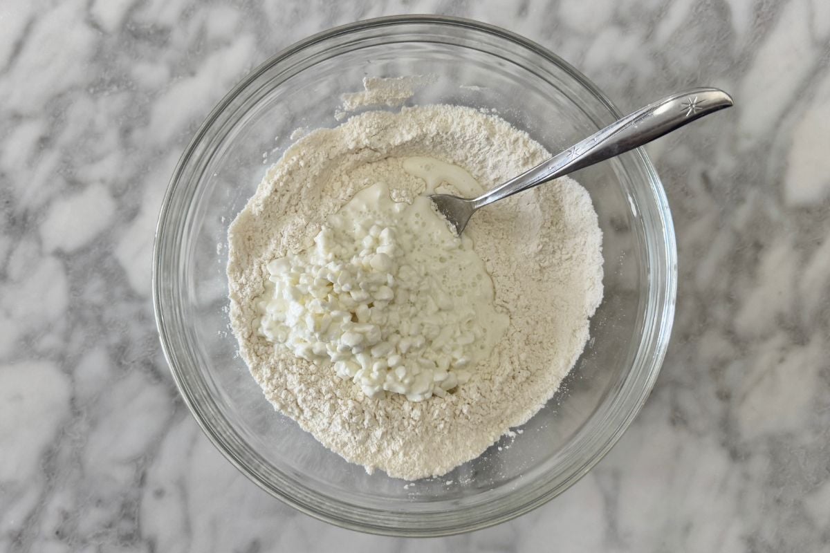 High protein pizza dough ingredients in bowl | Healthy Foodie Girl High protein pizza dough ingredients in bowl