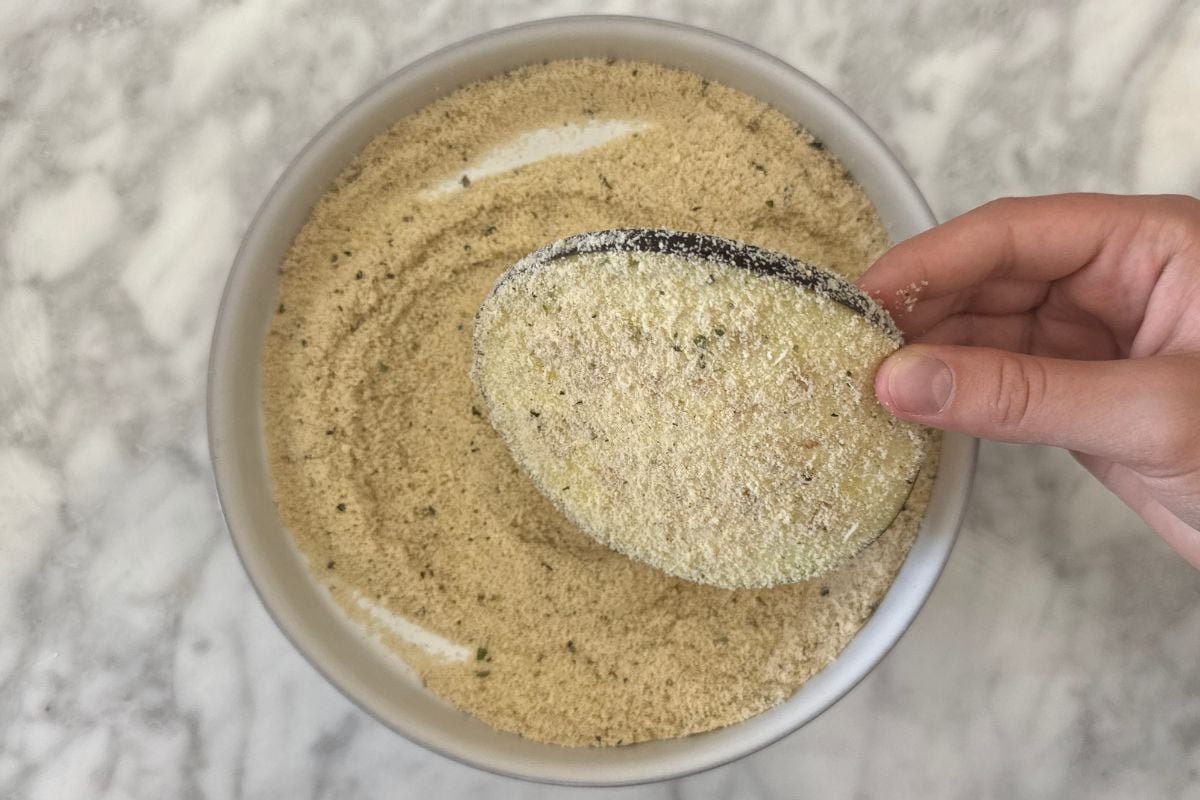 Breadcrumb coated eggplant slice | Healthy Foodie Girl Breadcrumb coated eggplant slice