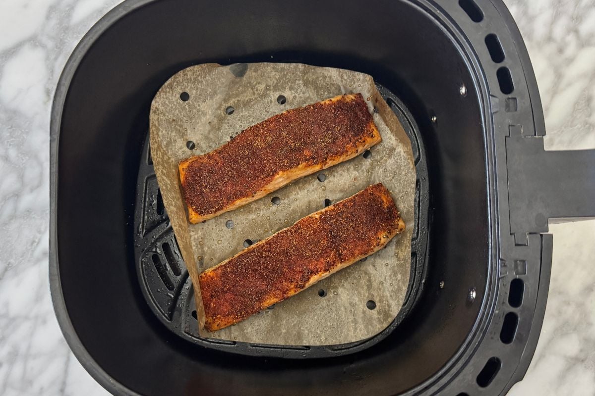 Cooked salmon in the air fryer | Healthy Foodie Girl Cooked salmon in the air fryer