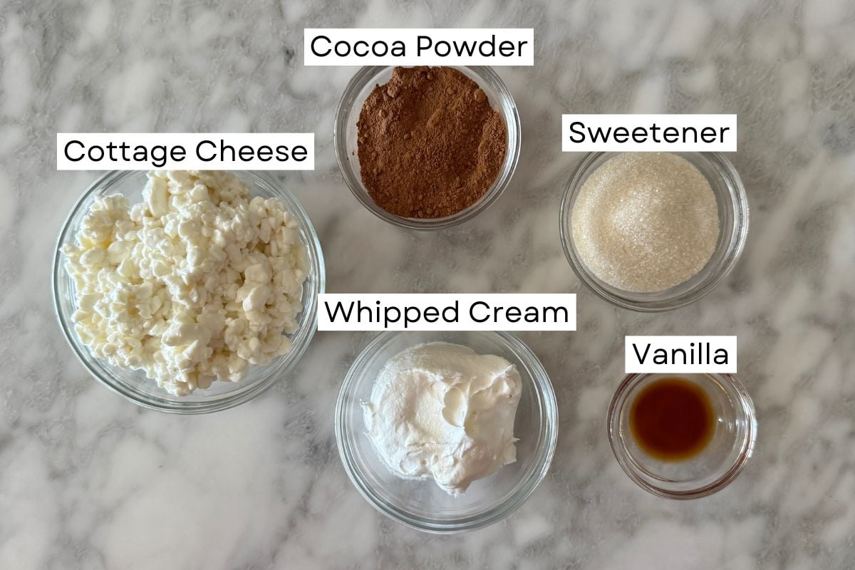 Ingredients for cottage cheese chocolate mousse | Healthy Foodie Girl Ingredients for cottage cheese chocolate mousse