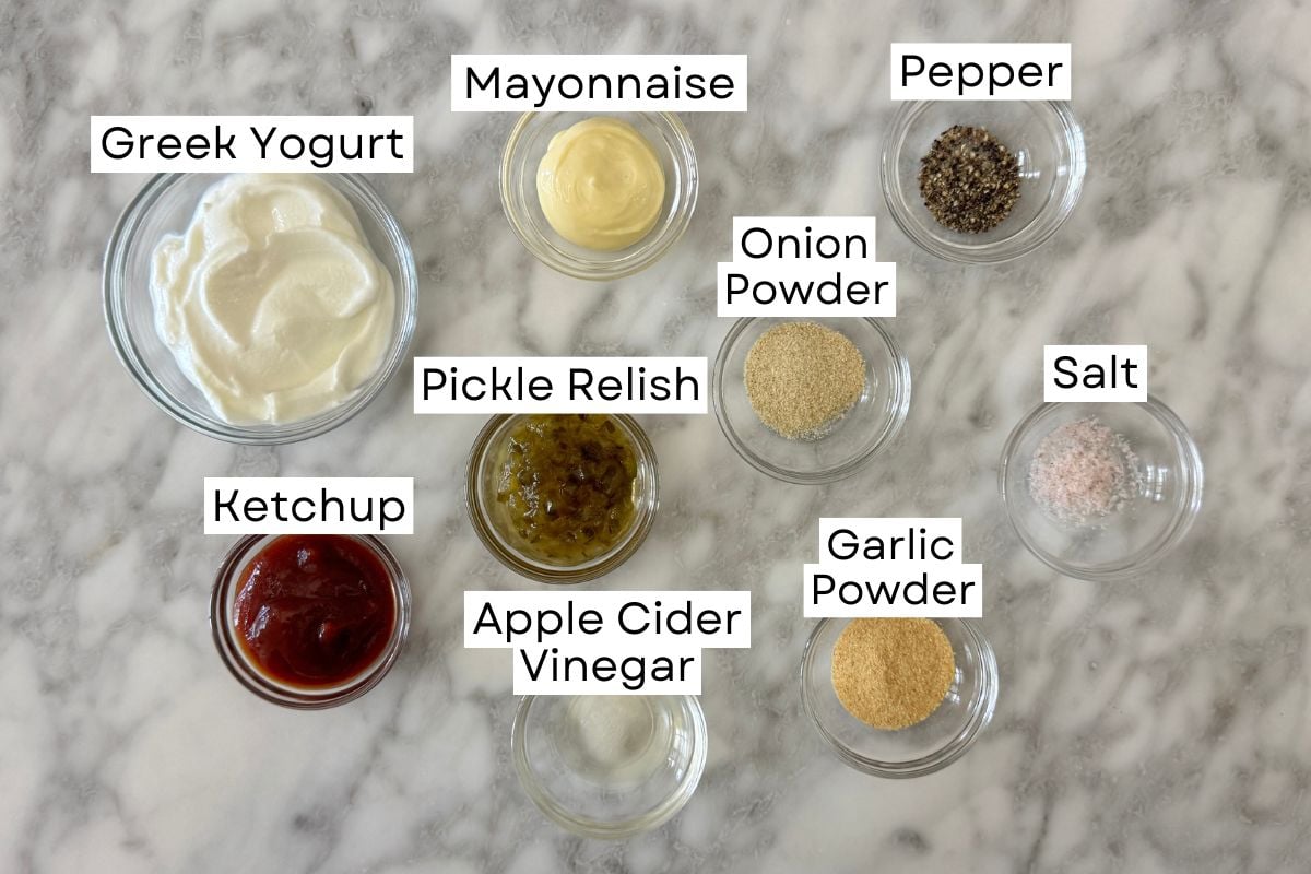 Ingredients needed for healthy Big Mac sauce