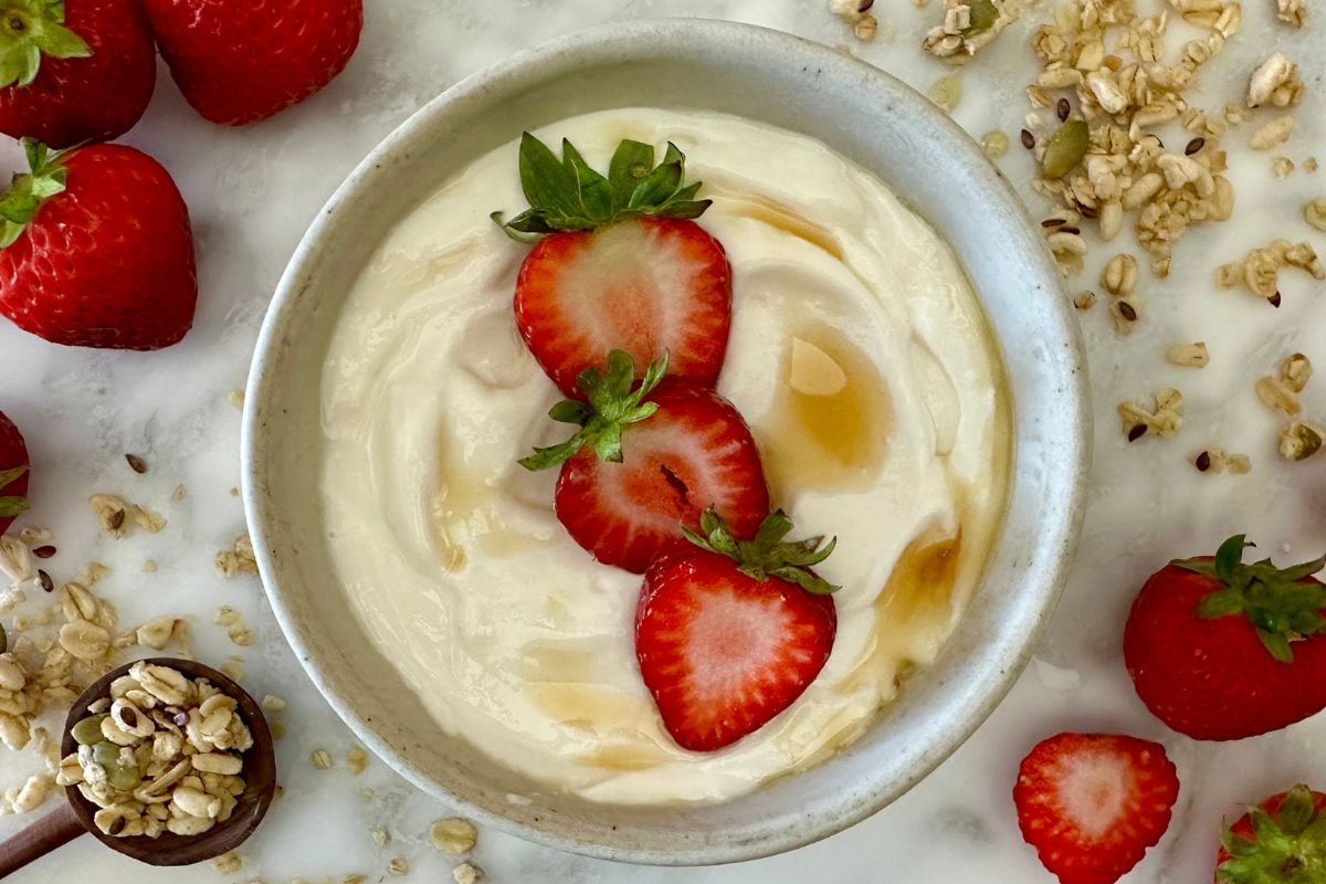 Whipped cottage cheese bowl with fruit