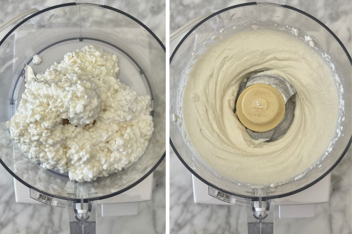 Whipped cottage cheese in food processor