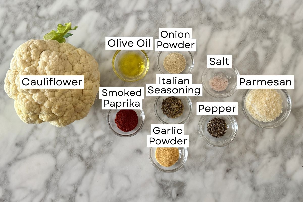 Ingredients for air fryer cauliflower recipe