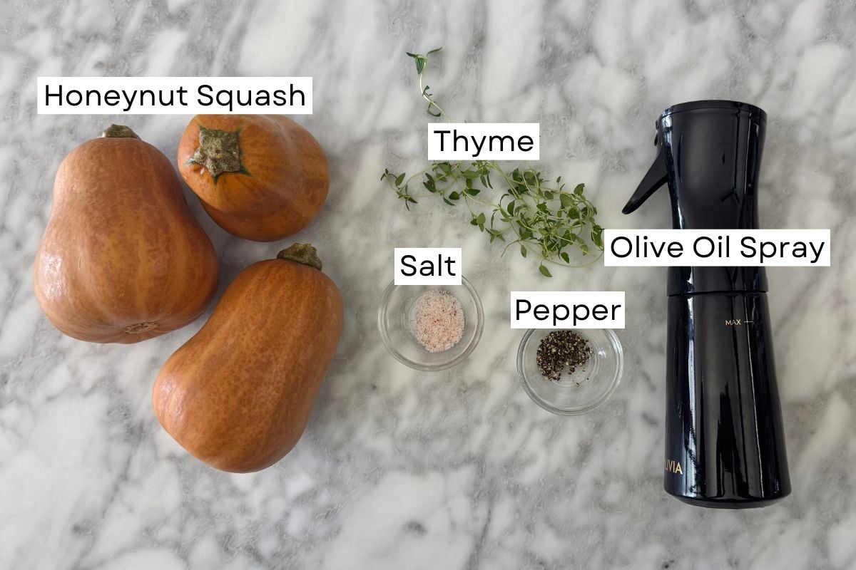 Ingredients needed for roasted honeynut squash | Healthy Foodie Girl Ingredients needed for roasted honeynut squash