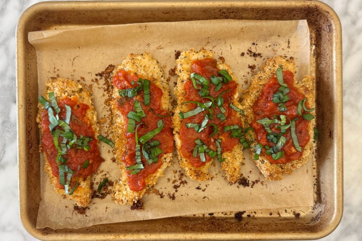 Marinara and on chicken parm