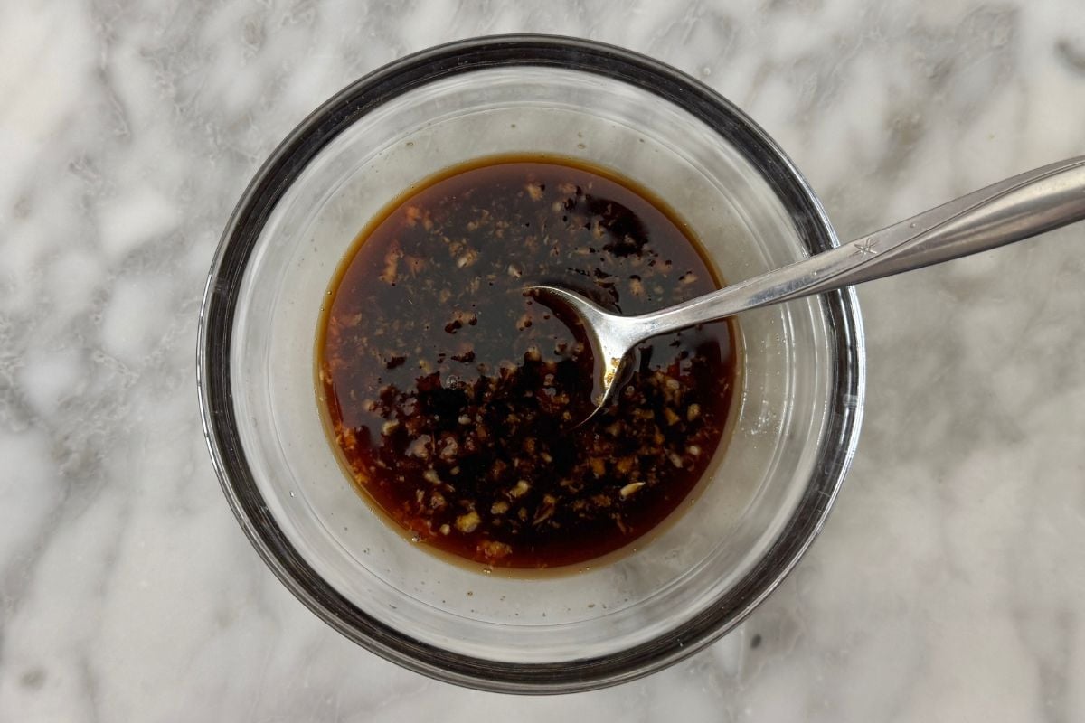 Whisked marinade for salmon in a bowl | Healthy Foodie Girl Whisked marinade for salmon in a bowl