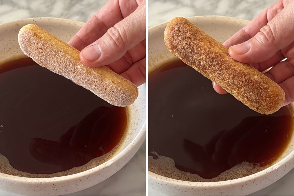 Ladyfinger dipped in coffee