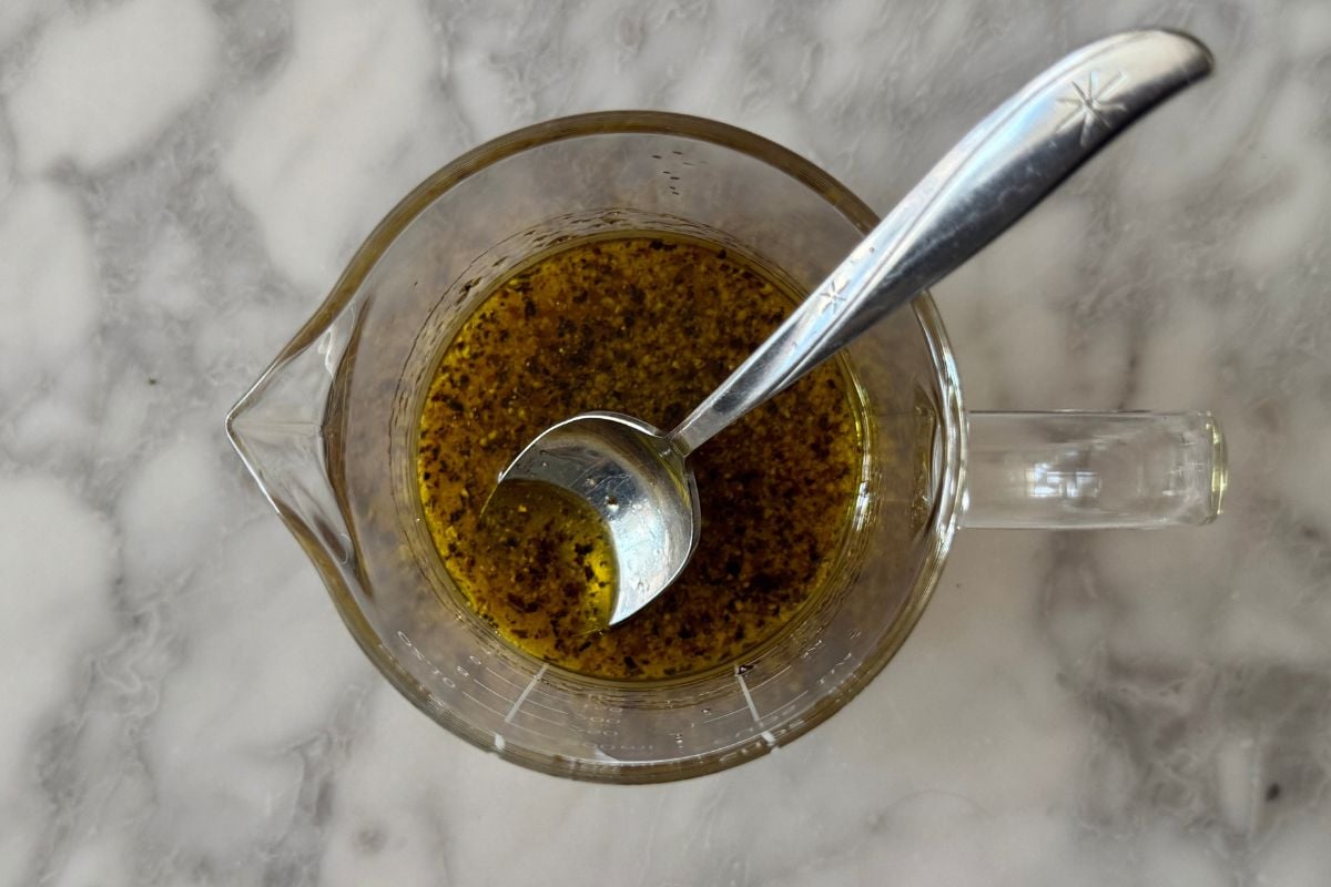 Whisked apple cider vinaigrette