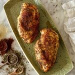 Air Fryer Chicken Breast Recipe on a plate.