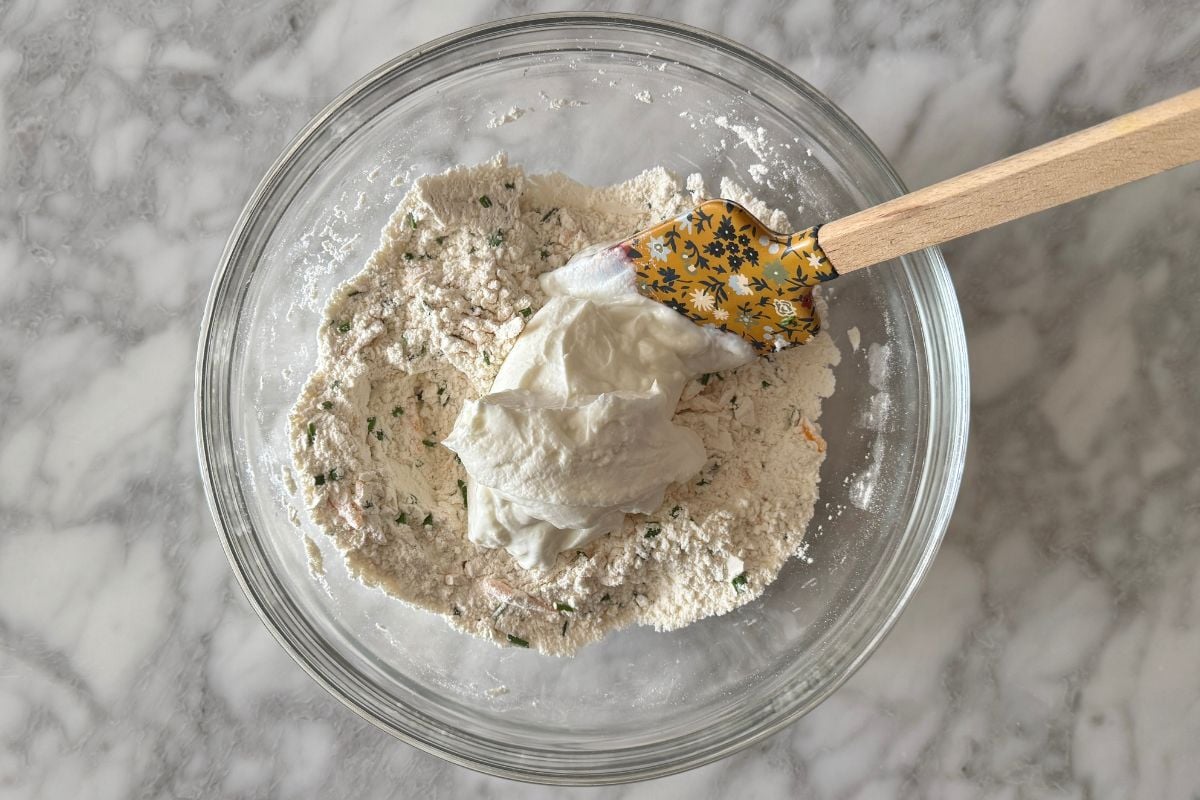 Greek yogurt in dough for protein biscuits | Healthy Foodie Girl Greek yogurt in dough for protein biscuits