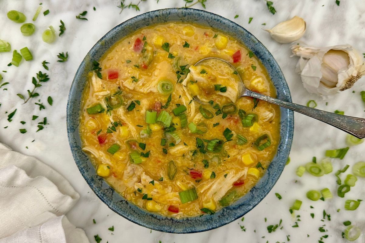Healthy and Easy Chicken Corn Chowder | Healthy Foodie Girl Healthy and Easy Chicken Corn Chowder