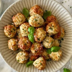 Air Fryer Turkey Meatballs in a bowl.