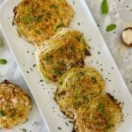 Roasted Cabbage Steaks with Parmesan Recipe on a serving platter.