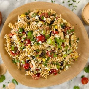 Southwestern Chicken Pasta Salad in a bowl.