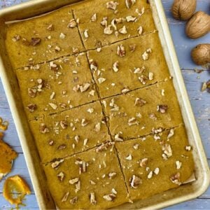 Kodiak Sheet Pan Pumpkin Pancakes on a sheet pan | Healthy Foodie Girl Kodiak Sheet Pan Pumpkin Pancakes on a sheet pan.